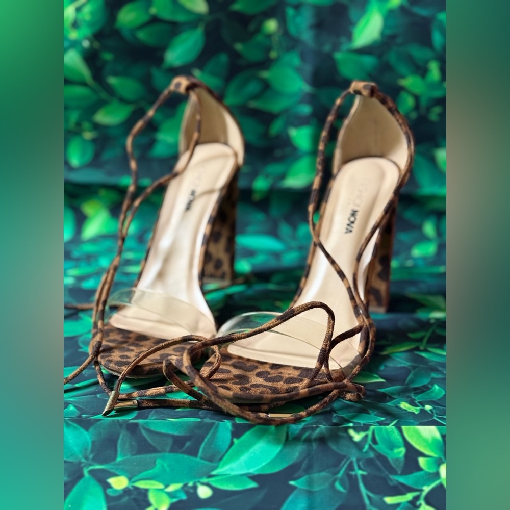 Gently USED Very Cute Leopard Print Fashion Nova Heels Ready To Ship